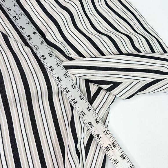 Express Paperbag Dress Pants Womens 16R Tan Stripe Ankle High Rise New Preppy - Picture 6 of 12